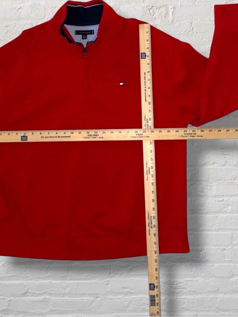 Tommy Hilfiger Men’s 2XLT Red Quarter Zip Pullover Sweater – Cotton Blend - Picture 12 of 12
